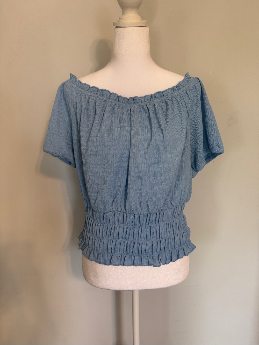 Stitch Fix semi cropped top size large baby blue